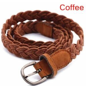 NWT Vegan Braided Skinny Belt - Brown